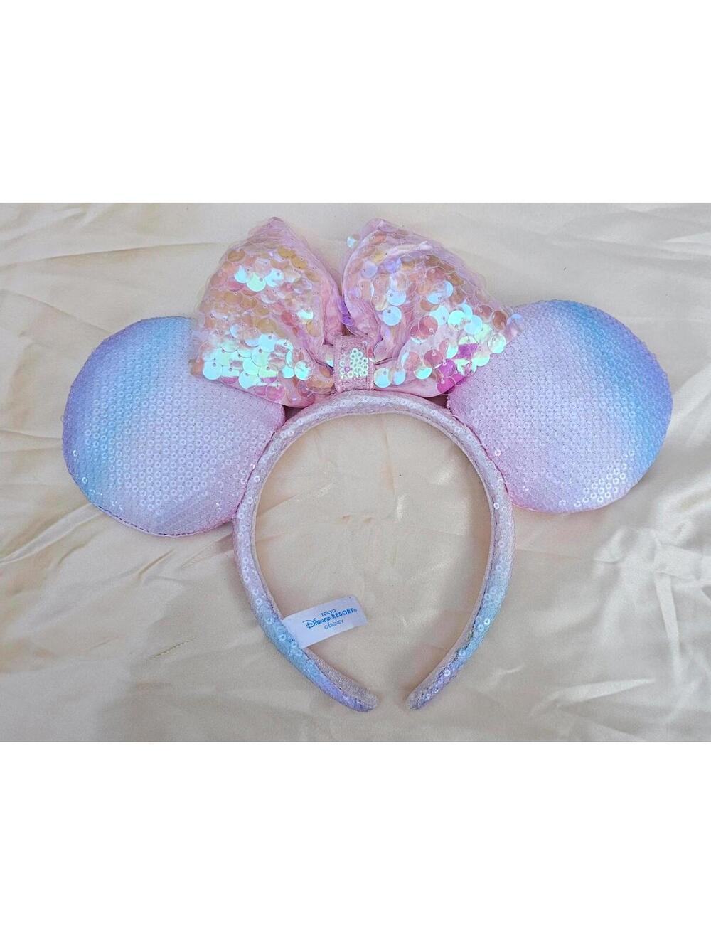 Disney Tokyo Sakura Pink Sequin Headband Ombre purple
